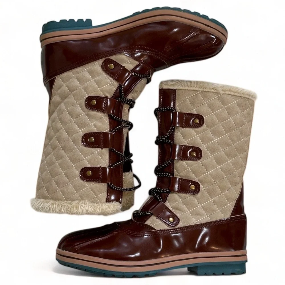 Stylish Brown and Tan Women's Boots